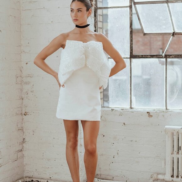 Brooklyn Beaded Bow Mini Dress - Picture 10 of 11